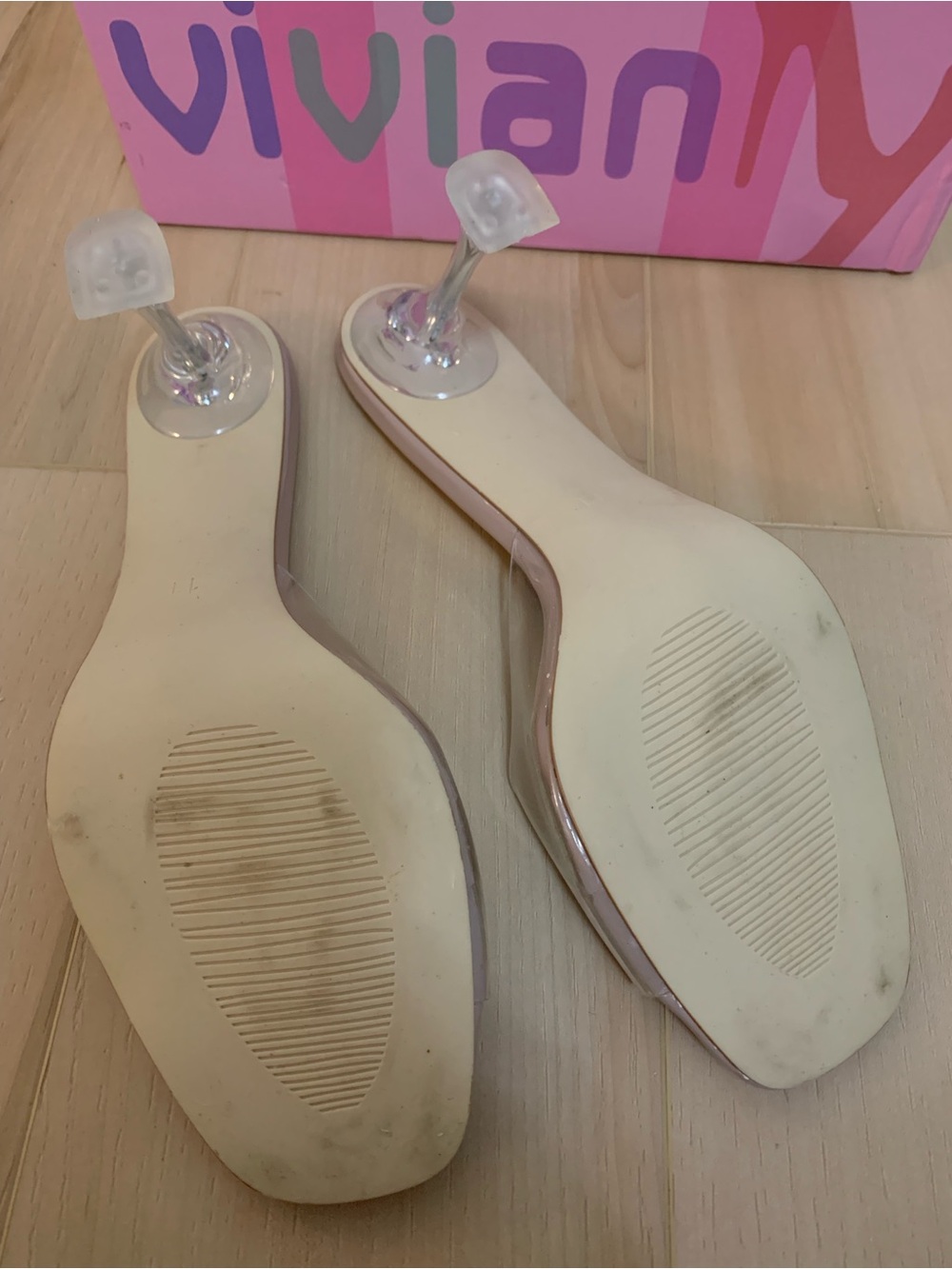 Vivianly Clear Strap Nude kitten heels 👠 - Picture 6 of 8